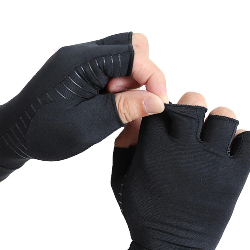 Copper Compression Arthritis Gloves Protect Hand Wrist Support Non-Slip Unisex Mitten Finger Joint Outdoor Effective Pain Relief