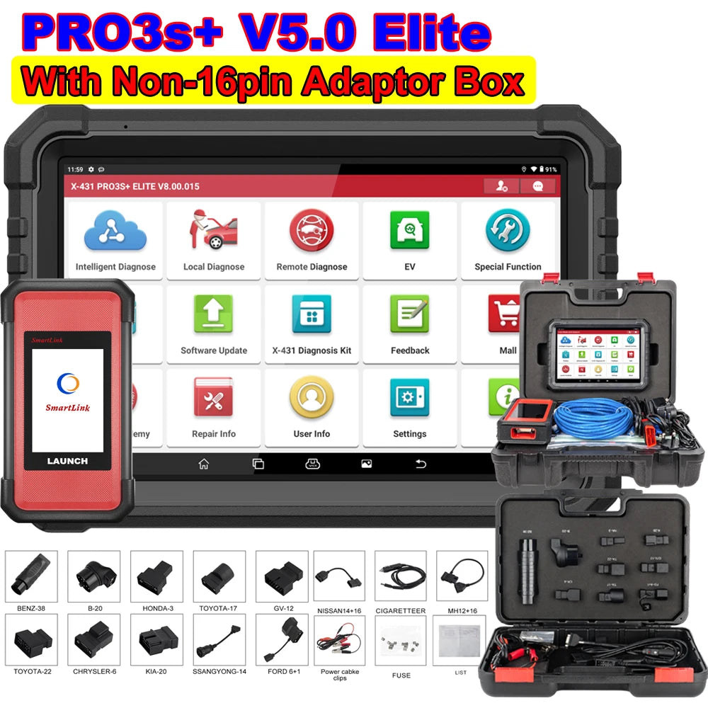 LAUNCH X431 PRO3S+ ELITE ECU Programming J2534 CANFD DOIP Online Coding All System car Diagnostic Tool work with I-TPMS X-PROG 3