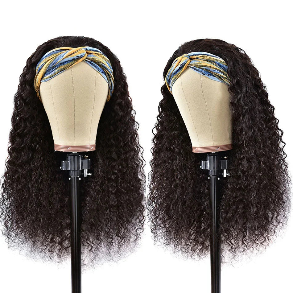 Afro Kinky Curly Headband Wigs Remy Human Hair Wig Glueless Headband Afro Kinky Curly Wig For Black Women 180 Density