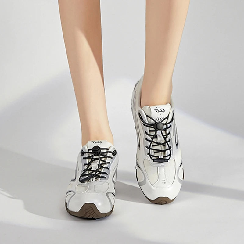 2026 New Women's Flat Sneakers Non-slip Running Women Moral Training Shoes Large-Size Colorblock Casual Skateboard Shoes Female