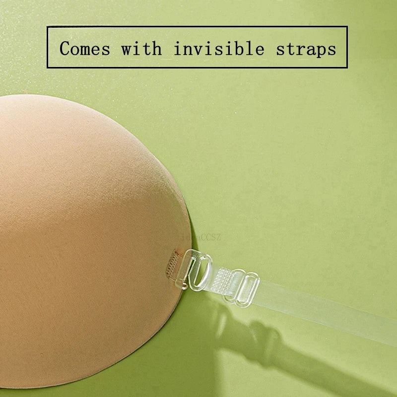 2026 5CM Thick Invisible Bra Push up Backless Sticky Underwear Small Breast Lift Adhesive Wedding Lingerie with Transparent