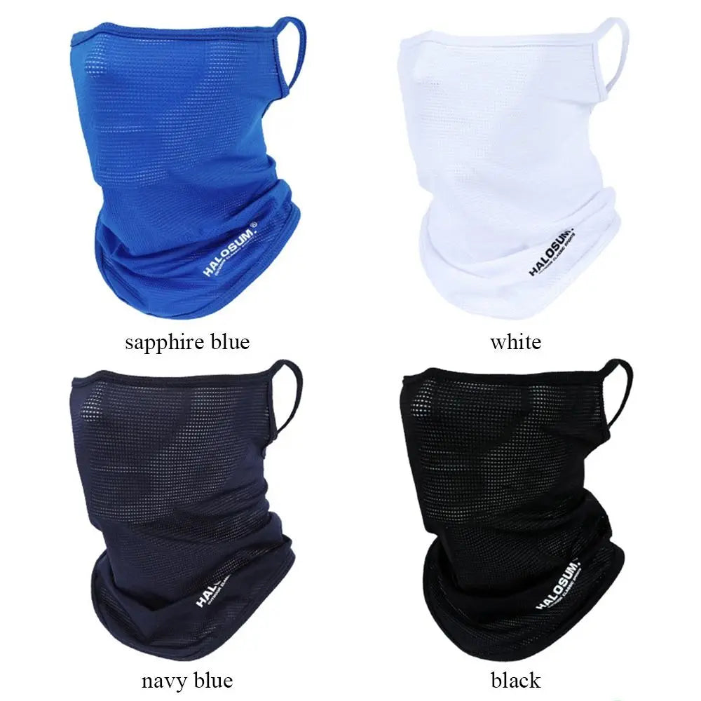 Full Face Mask Balaclava Breathable Sun UV Protection Summer Ice Silk Sun Protection Bike Mask Motorcycle Scarf Neck Gaiter