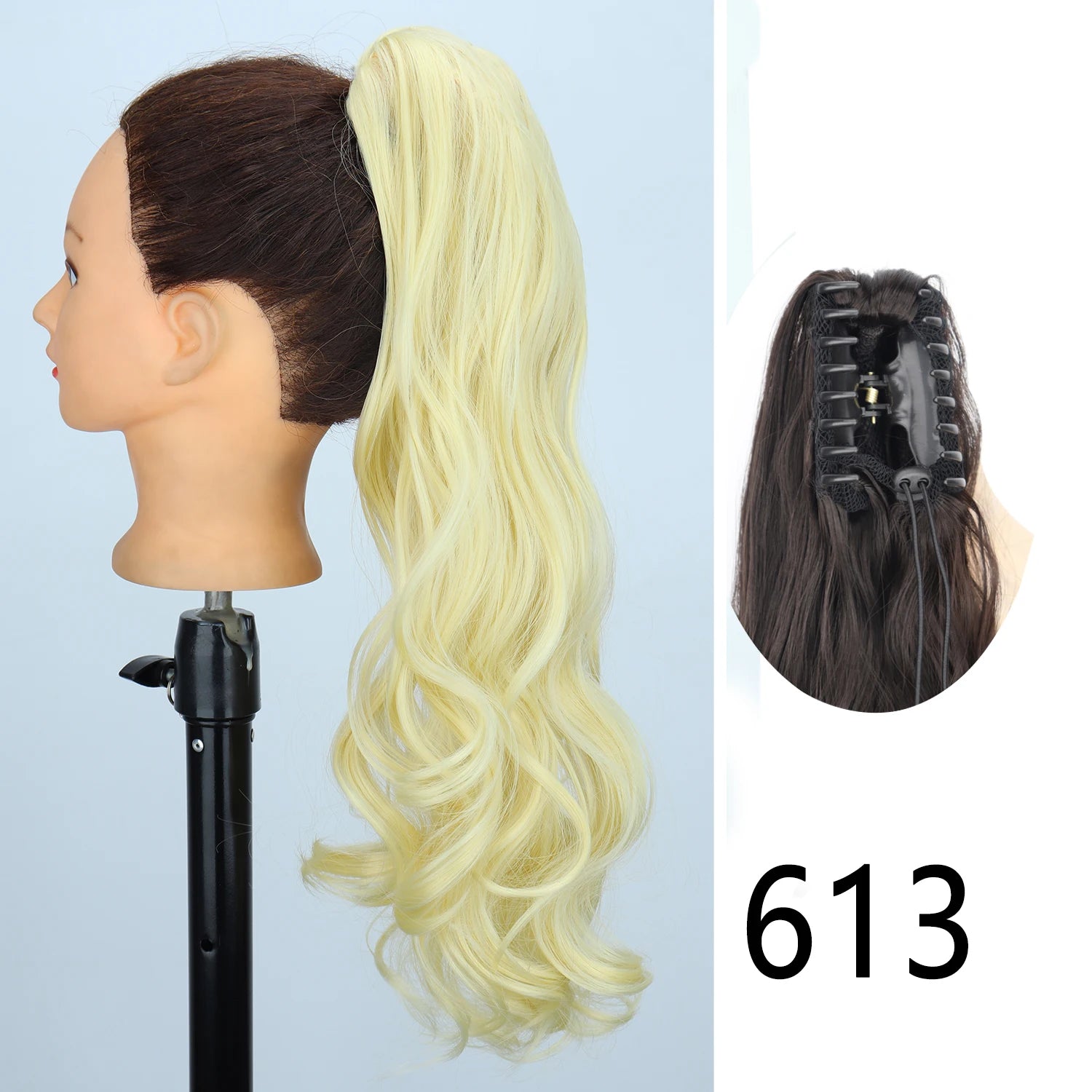 Synthetic 24Inch Wavy Claw Clip On Ponytail Hair Extension Ponytail Extension Hair For Women Pony Tail Hair Hairpiece
