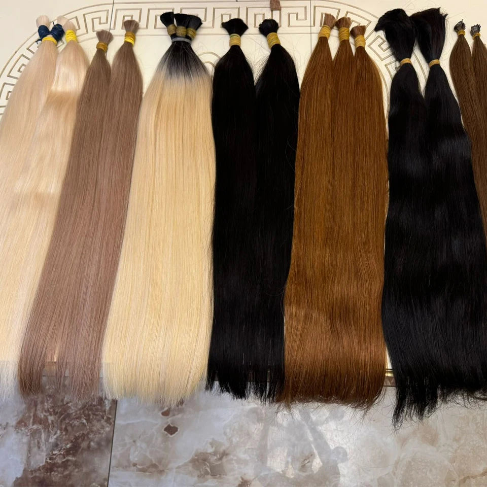 613 Striaght Human Hair No Weft 100% Virgin Bundles Highlight Original Bulk Extensions Russian Natural Unprocessed Blonde hair