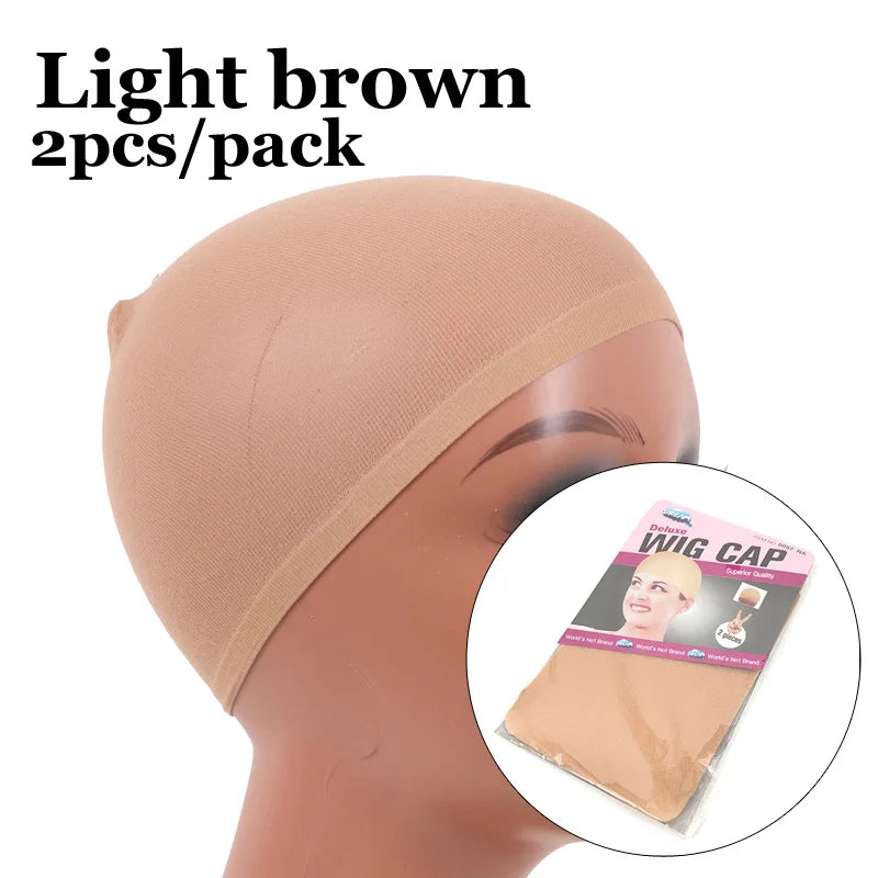 Durable Stokcing Wig Cap Under My Wigs 20Pieces Stocking Cap Skin Tone Black Brown Nude Color Wigs Installing Bald Cap