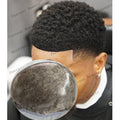 Undetectable 6mm Tight Curl Remy Human Hair Male Wigs System Prosthesis Durable Afro Black Man 0.1mm PU Base Men Toupee Natural