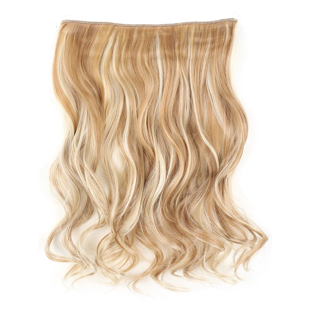 Invisible Wire in Synthetic Hair Extensions Body Wave 2 Clips in Hair Extensions 18" Fish Line Synthetic Hair Piece For Women