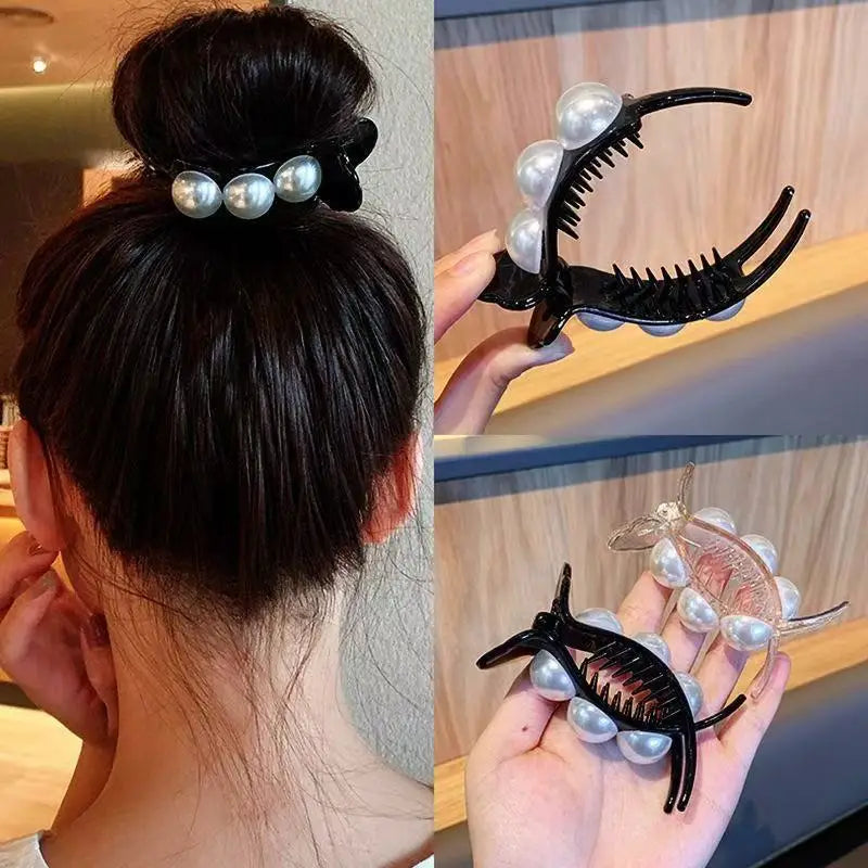 The new pearl back head hairpin grab shark clip is simple and versatile for daily wear