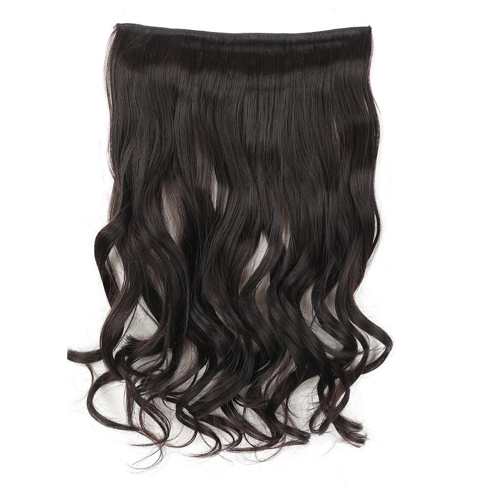 Invisible Wire in Synthetic Hair Extensions Body Wave 2 Clips in Hair Extensions 18" Fish Line Synthetic Hair Piece For Women