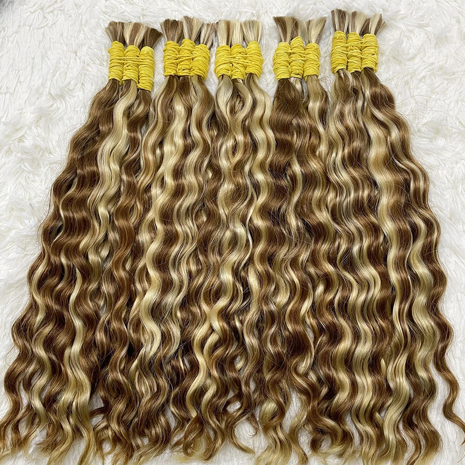 Bulk Braiding Hair 100% Human hair Virgin Deep Wave Unprocessed No Weft Boho Braids Human Hair Bulk Extensions Brazilian Remy 1B
