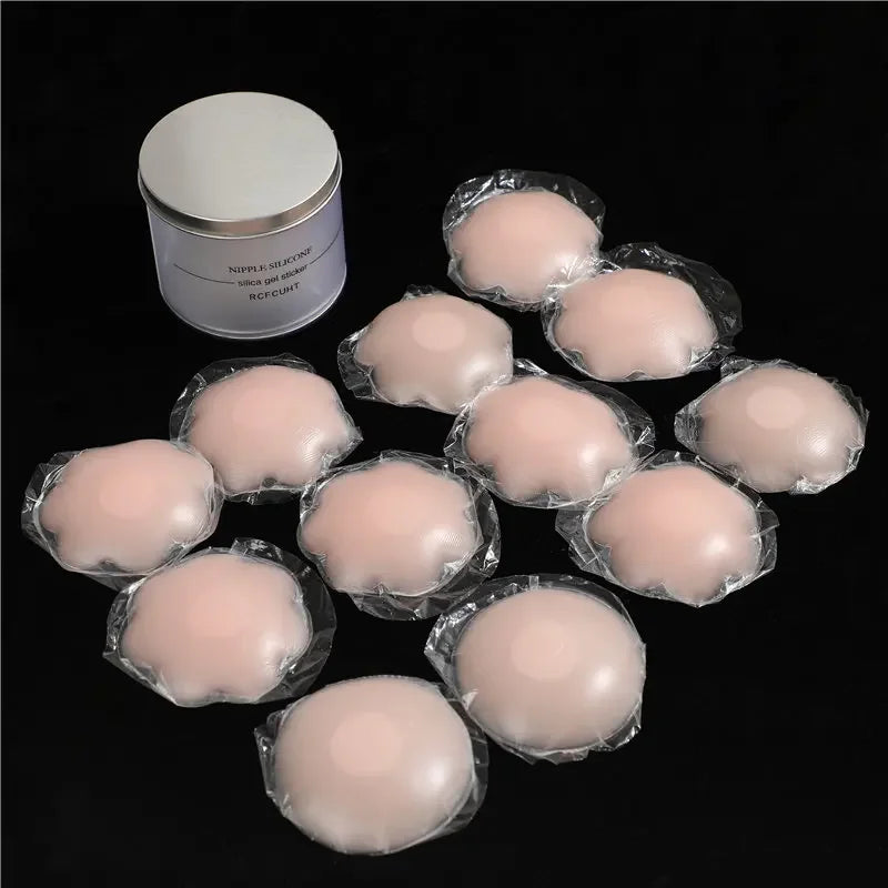 FINETOO 5/6 Pairs Breast Lift Up Tape Sexy Floral Nipple Cover Silicone Invisible Adhesive Stickers Reusable Paste Intimates