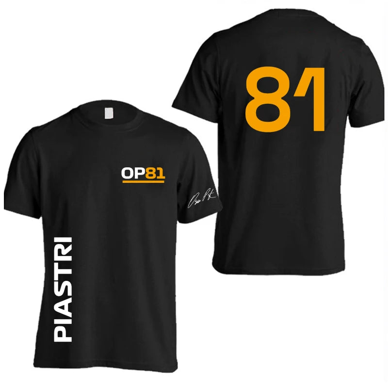 Oscar Piastri 81 Driver Logo Racing Team Men T-shirt Summer Short Sleeve Women Tee Shirts 100% Cotton Fashion Couple Clothes Top