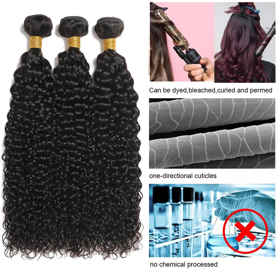 Best Kinky Curly Bundles 12A Human Hair Extensions Water Wave Wavy Bundles Raw Brazilian Hair Weave Tissage Wholesale Sale