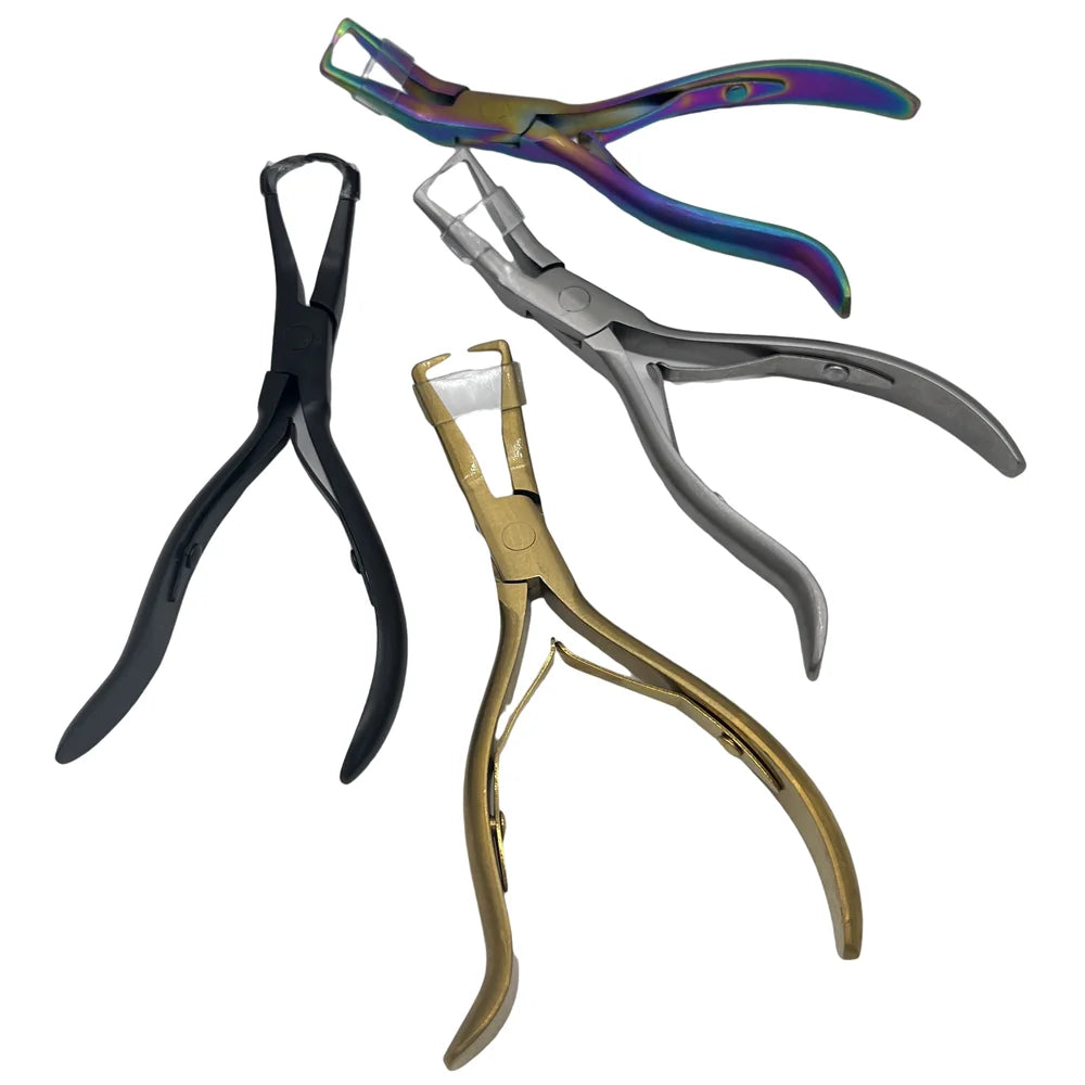1 PC 5.5 inch Silver Stainless Steel Bent nose Clamp Hair Extension Plier with two hook Keratin Hair Extensions Removal Tools