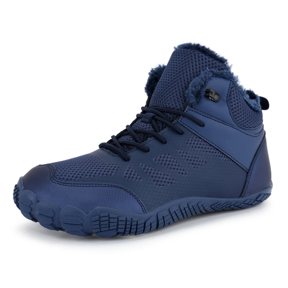 Womens Mens Winter Snow Boots Fur Lined Barefoot Shoes Waterproof Walking Shoes Anti-Slip Outdoor Booties
