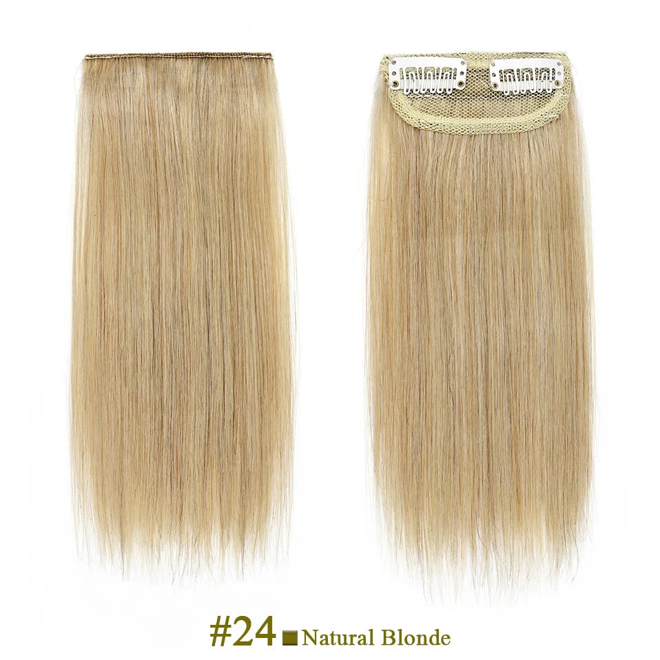 S-noilte 1pc Straight Clip in Hair Extensions Human Hair Side Head 8inch 12inch Black Brown Women Fake Hairpiece Platinum Blonde