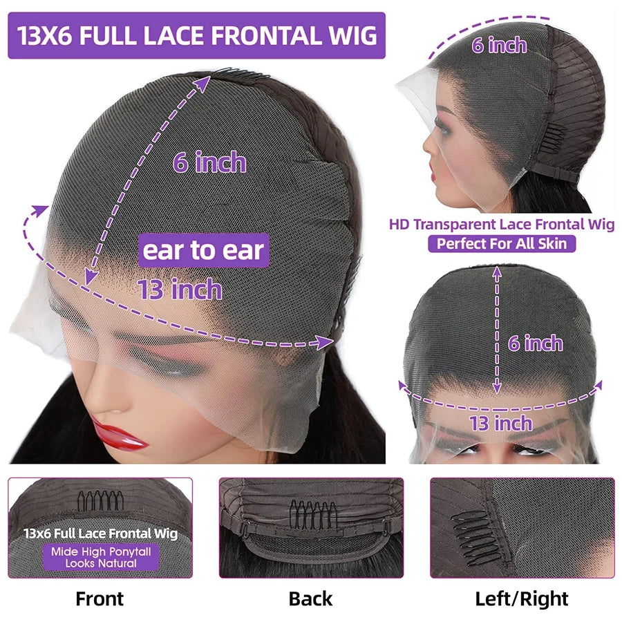 Lemoda Deep Wave Lace Front Wig Human Hair 13x6 Full Frontal Human Hair Wigs On Sale Brazilian Long Human Hair Wigs 100% 12A