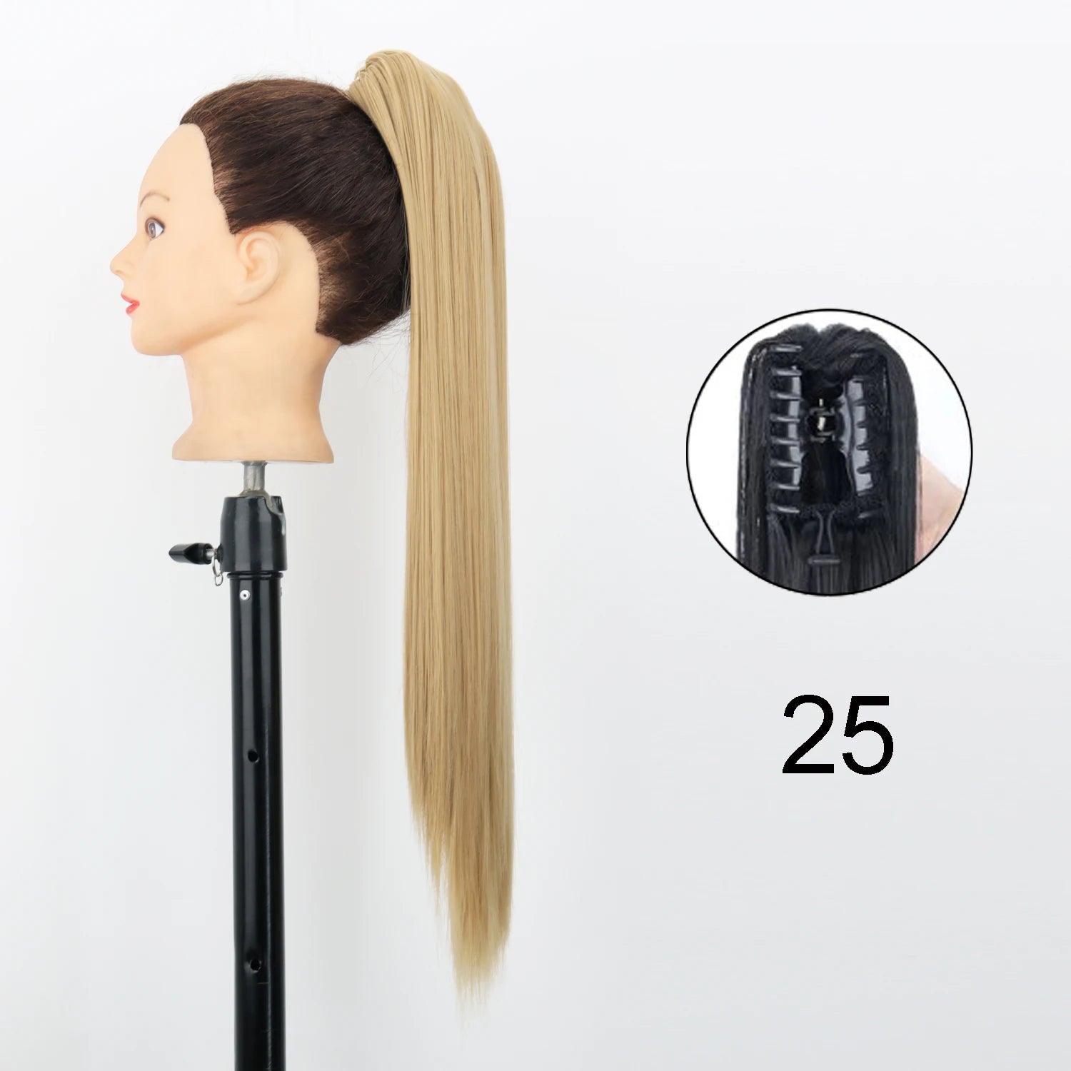 Synthetic 24Inch Wavy Claw Clip On Ponytail Hair Extension Ponytail Extension Hair For Women Pony Tail Hair Hairpiece