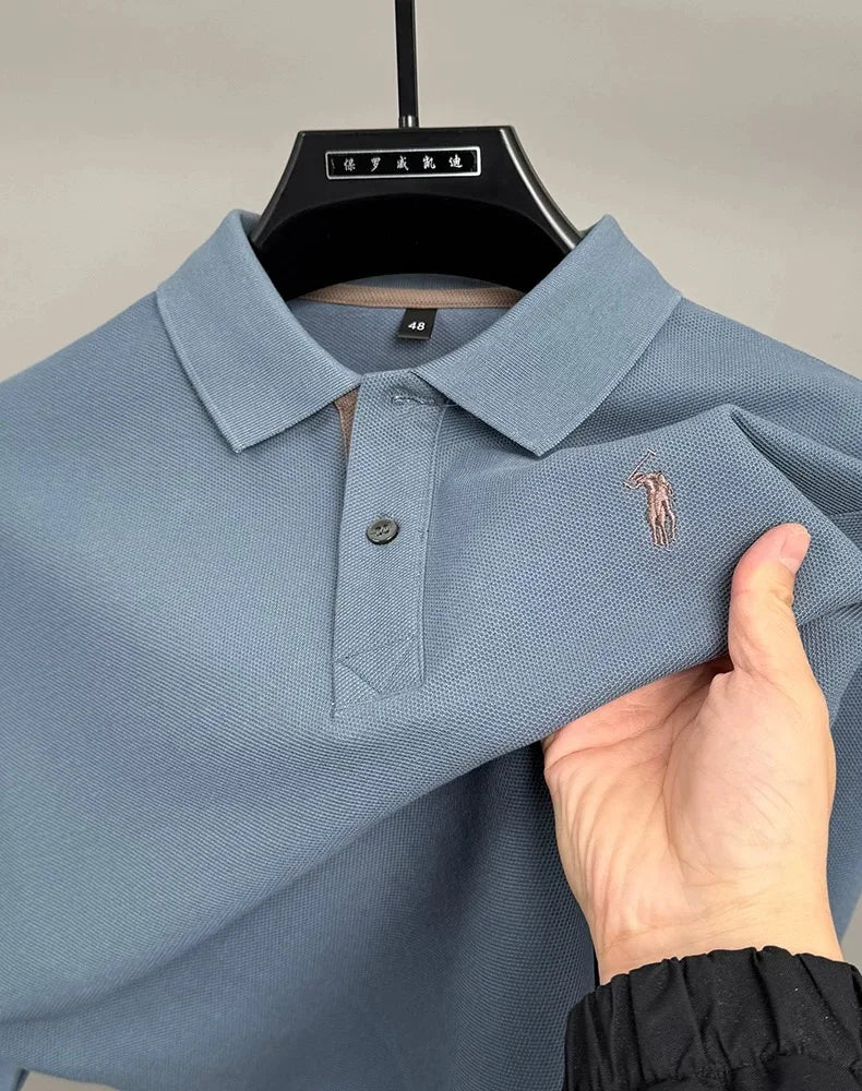 High end brand 100% cotton long sleeve polo shirt men's autumn fashion designer new Paul Pony embroidery casual golf T-shirt