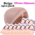 Dark Brown Wig Cap For Lace Front Wigs 20Pcs (10 Packs) Nylon Wig Cap For Wigs Making Stretchy Stocking Wig Caps For Women