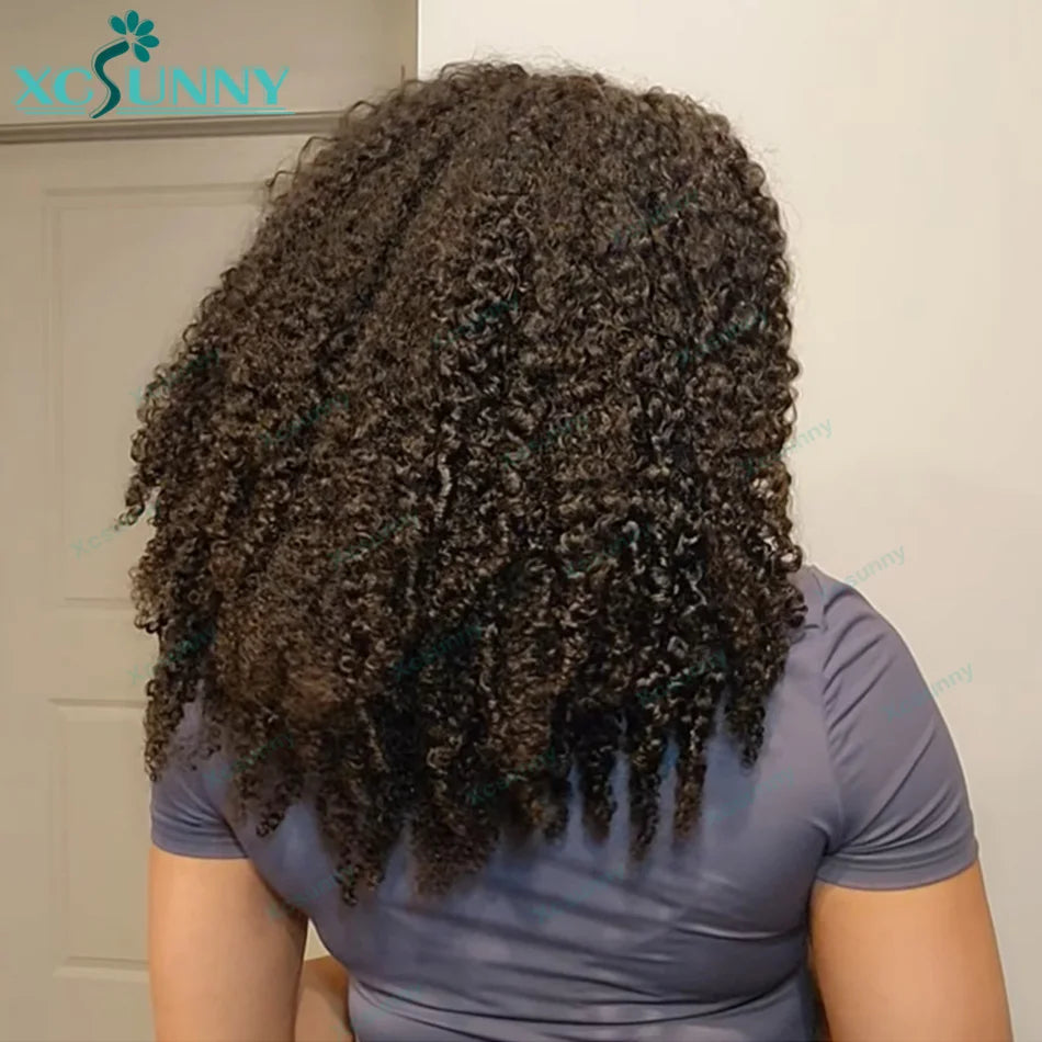 Kinky Curly Crochet Human Hair Extensions Afro Kinky Pre-Separated Knotless Crochet Human Hair With Loop For Twist Boho Braids