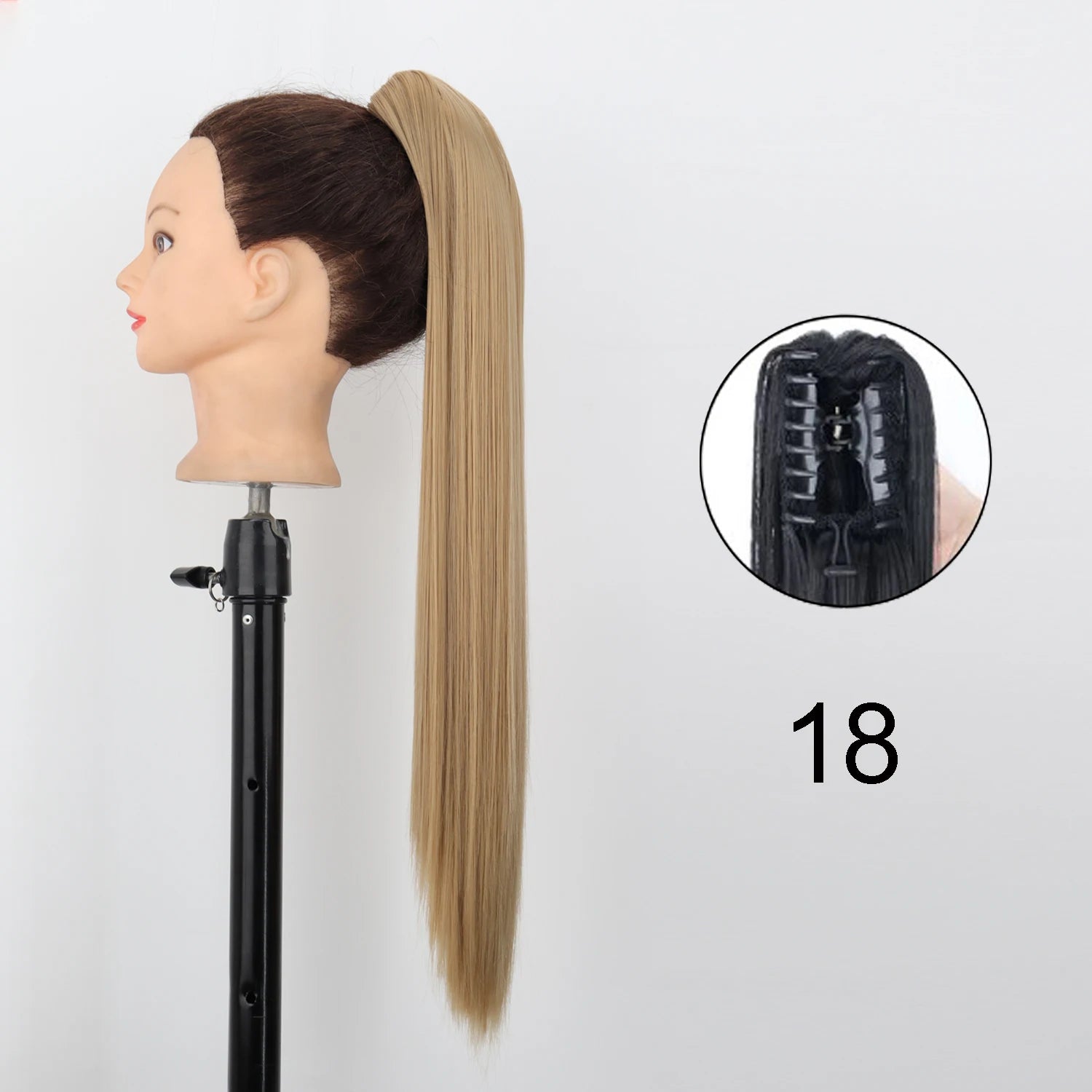 Synthetic 24Inch Wavy Claw Clip On Ponytail Hair Extension Ponytail Extension Hair For Women Pony Tail Hair Hairpiece