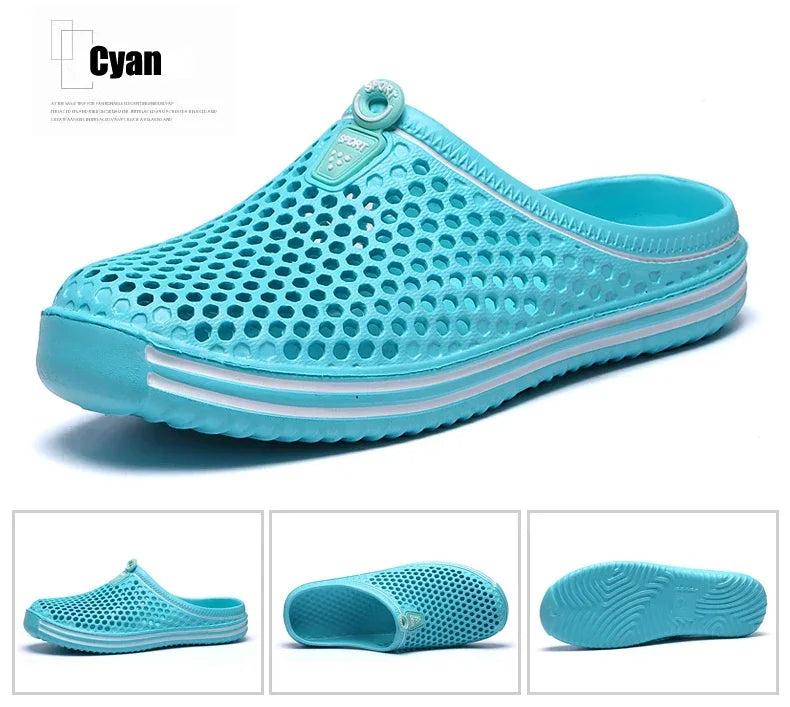 YRZL Mens Sandals Light EVA Summer Casual Shoes Hole Shoes Clogs Lovers Home Garden Outdoor Big Size 45 Male Beach Flat Slippers