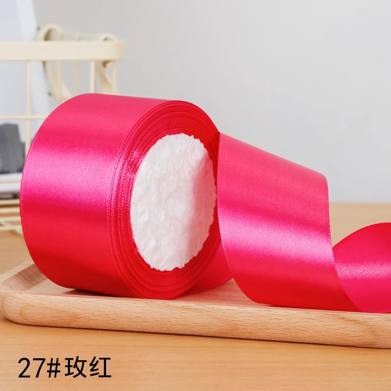 22meters/roll 5cm Silk Satin Ribbons Crafts Bow Handmade DIY Gift Packaging Wrap Party Wedding Decorative Clothing Accessories