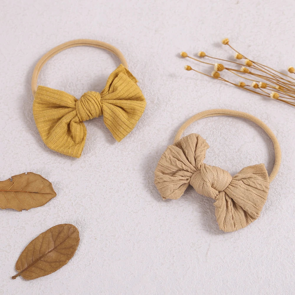 5Pcs/Lot Baby Headband for Baby Girls Soft Nylon Elastic Solid Color Hairband Print Hair Bow Kids Headwear Baby Hair Accessories