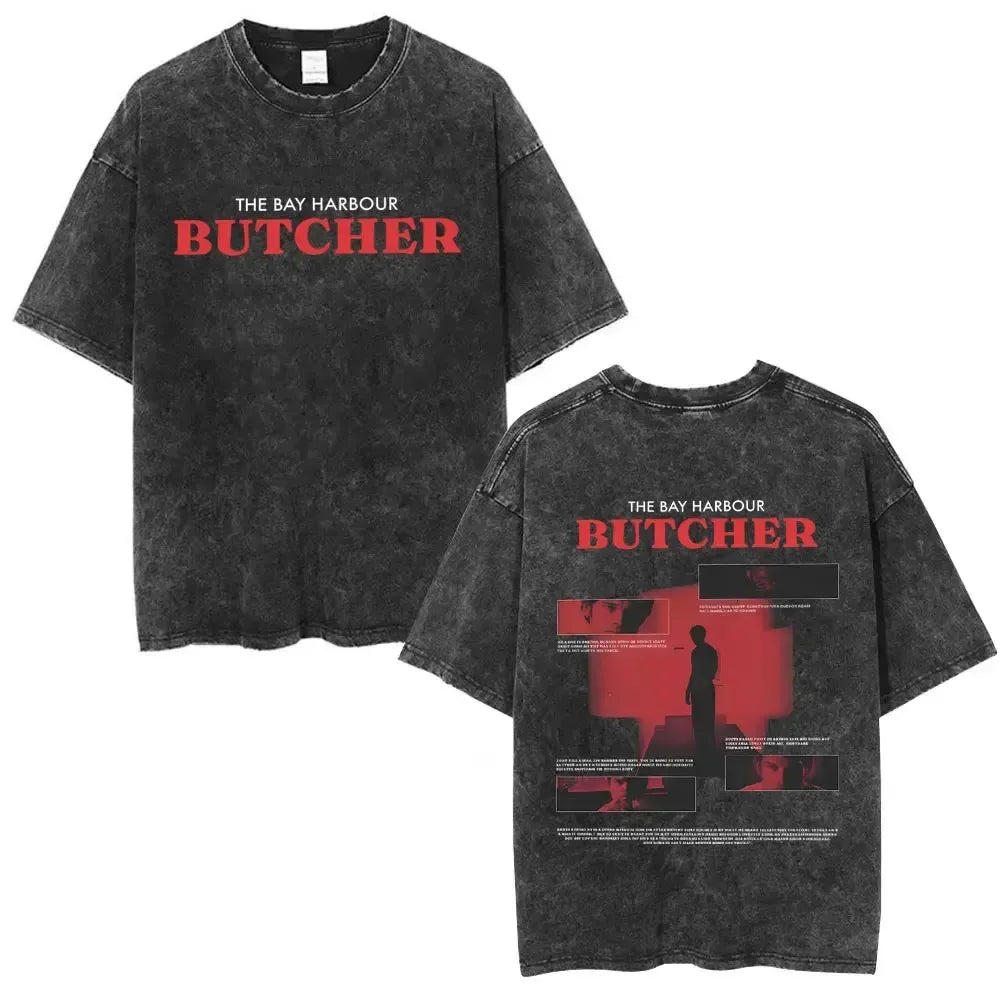 Classic TV Play Dexter Morgan Still Print T-shirt Vintage Washed Cotton Men Women Oversized Summer New Tee Casual Oversized Tops