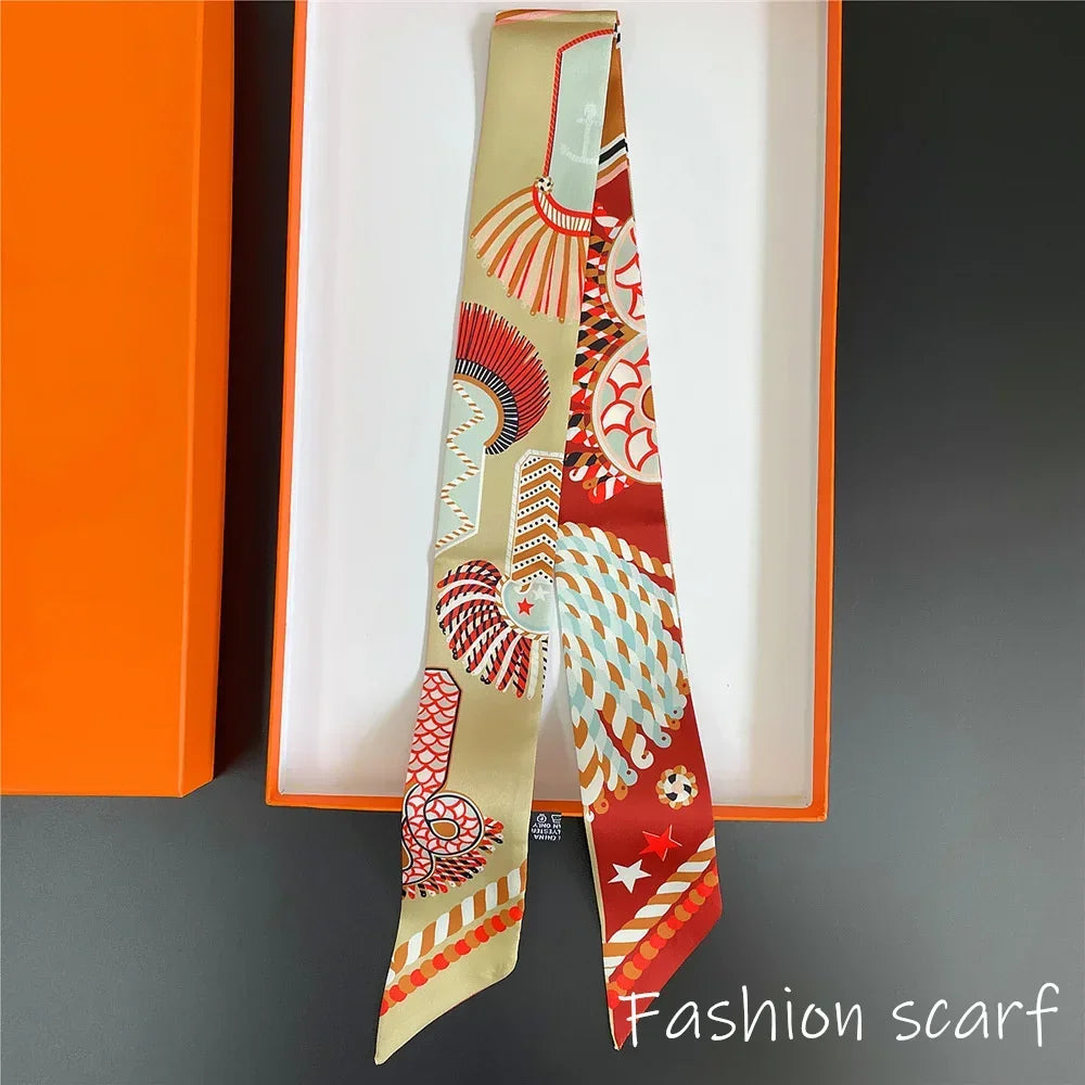 Luxury Long Scarf with Epaulet Design for Hermes Inspired Basket Bag Handle Styling Ins Trendy Accessory  Free Shipping