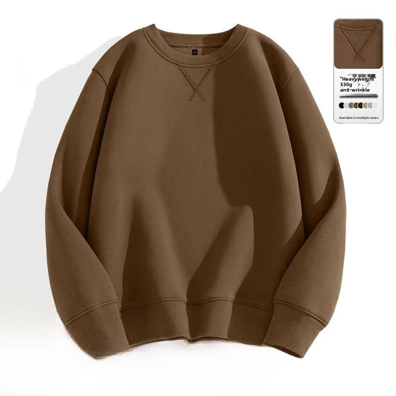 Loose Fit  Color Hoodl Sweatirt Long Sve round Ne Men's Autumn Winter Heavyweight Comfortable Antibacterial Ba...