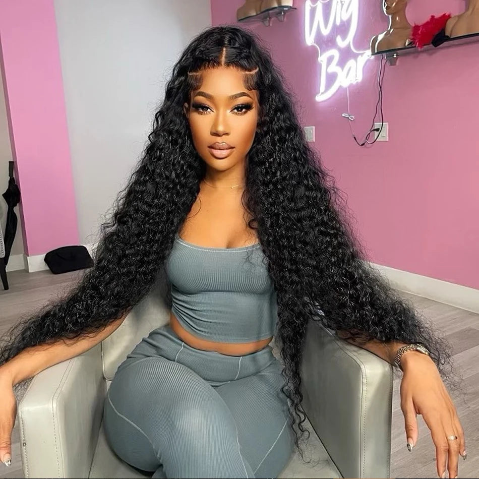Luvin Deep Wave Human Hair Bundles 30 34 Inch Curly Hair Weaving Remy Unprocessed Tissage Double Weft Virgin Hair Extensions