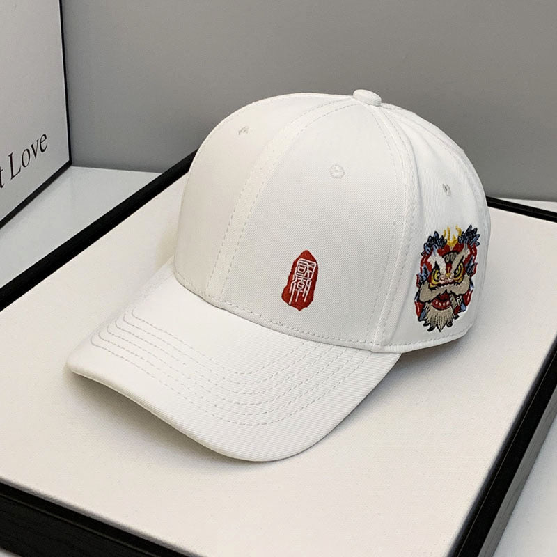 2022 New Chinese Style Spring Autumn Cap Women Tide Lion Embroidery Baseball Hat Hip-hop Men Casua All-match Casquette Gorras