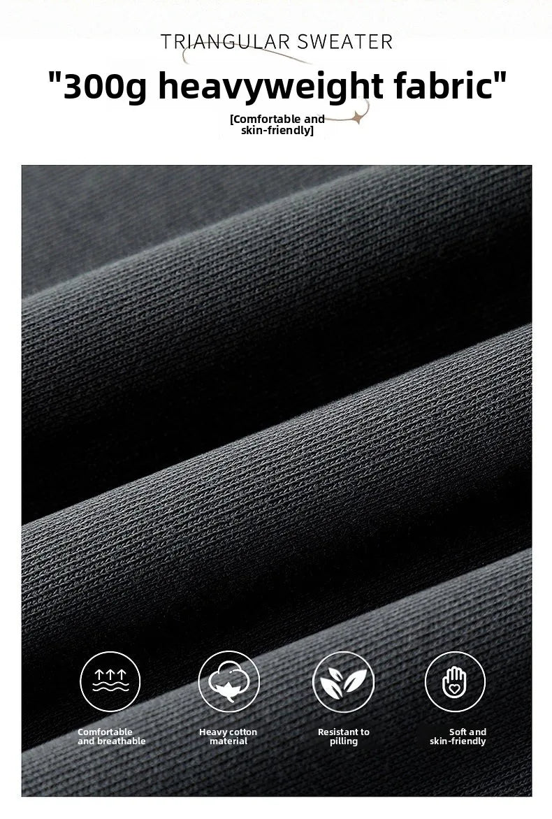 Loose Fit  Color Hoodl Sweatirt Long Sve round Ne Men's Autumn Winter Heavyweight Comfortable Antibacterial Ba...