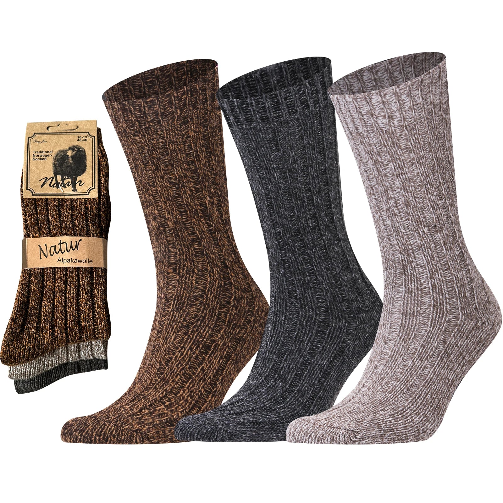 3 Pairs Men Socks Winter Thermal Warm Thick Knit Soft Classical Business Vintage Traditional Casual Crew Boot Socks Gifts