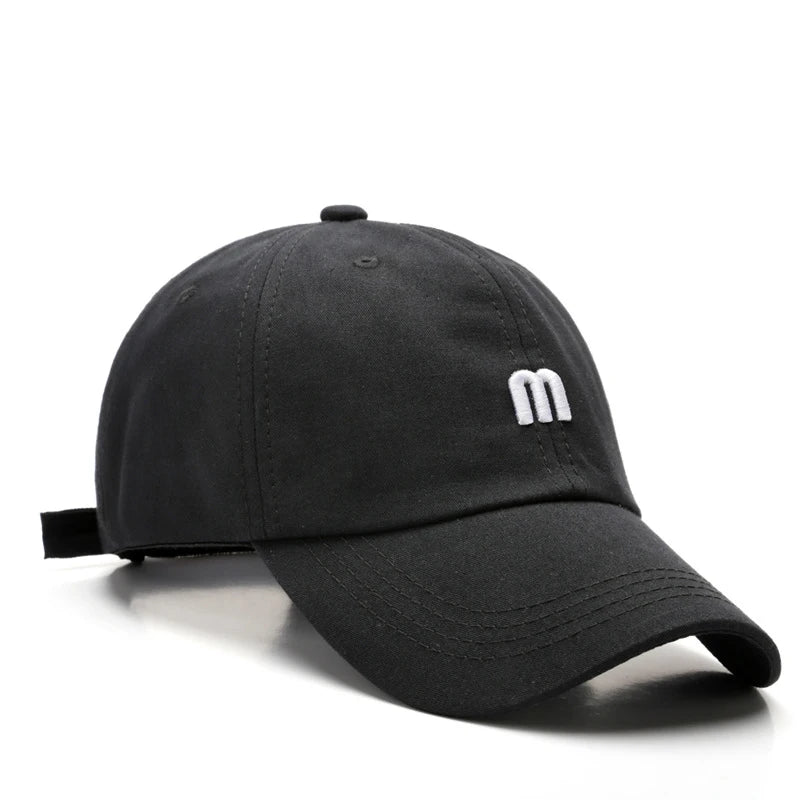 Embroidered M Baseball Cap For Women Men New Spring Summer Cotton Solid Sunhat Sports Snapback Caps Fashion Hip Hop Fishing Hat