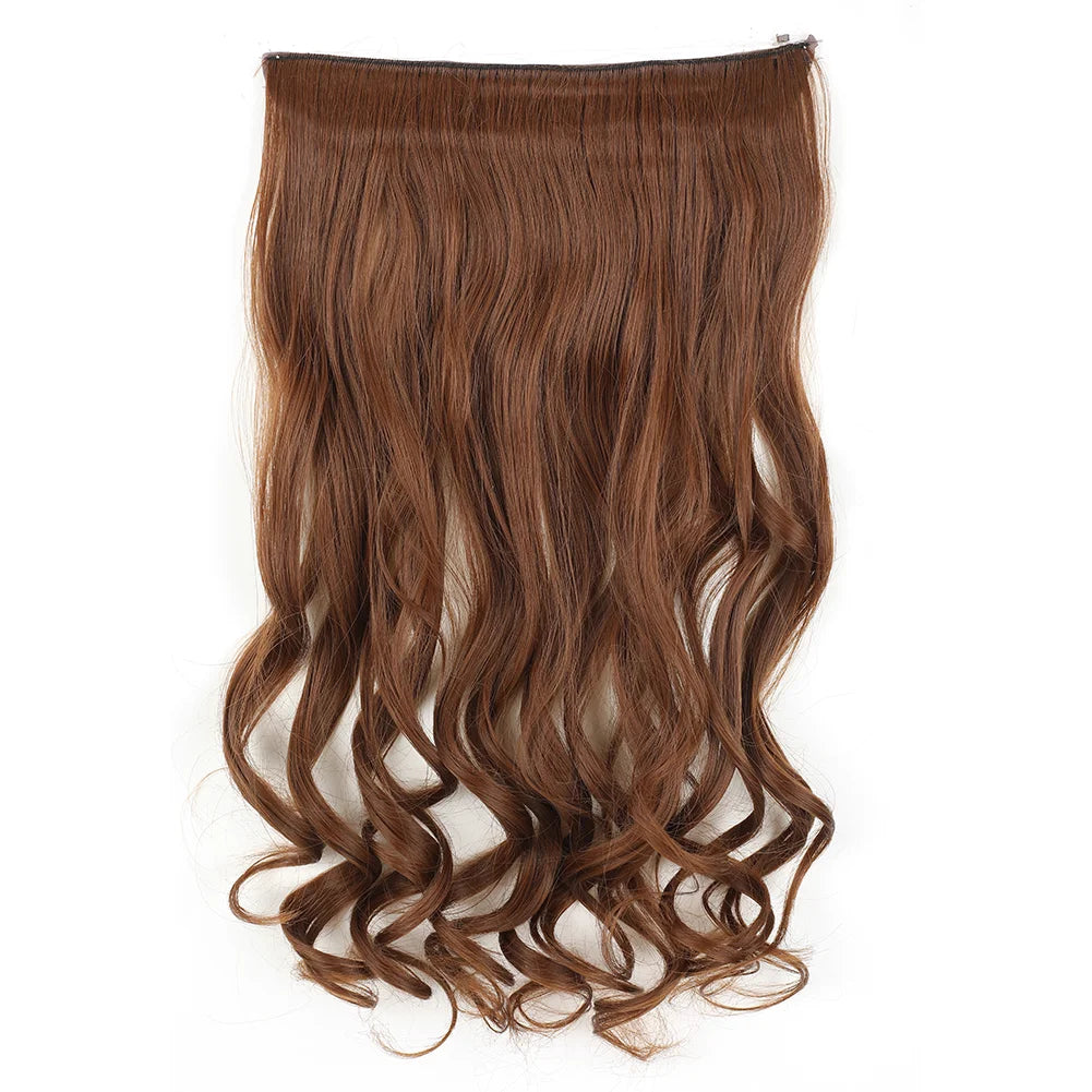 Invisible Wire in Synthetic Hair Extensions Body Wave 2 Clips in Hair Extensions 18" Fish Line Synthetic Hair Piece For Women