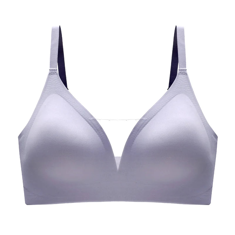 New Latex Seamless Underwear Women No Steel Ring Lace tube top Gathered Sports Pure Color Bra Breastfeeding Anti-sagging Bra
