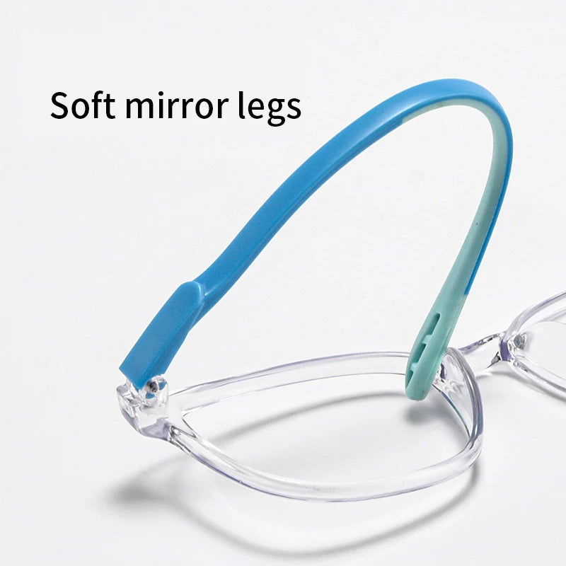 Xbora TR90 Frames for Boys and Girls, Myopia Prescription Glasses, Flexible Frames, Vintage, Square Optical Eyeglasses Kids 1110