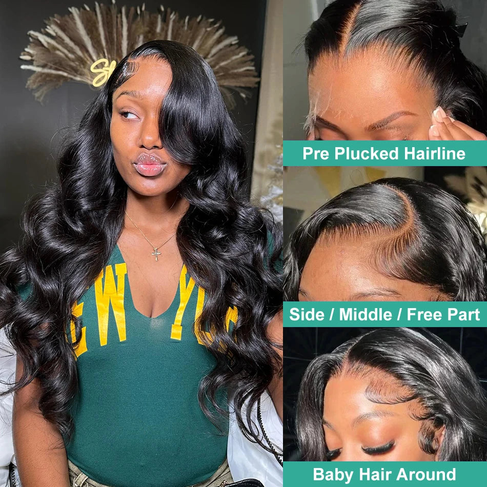 30 36 Inch Body Wave 13x6 Hd Transparent Lace Frontal Wig 13x4 Lace Front Human Hair Wig 360 Brazilian PrePlucked Wigs For Women