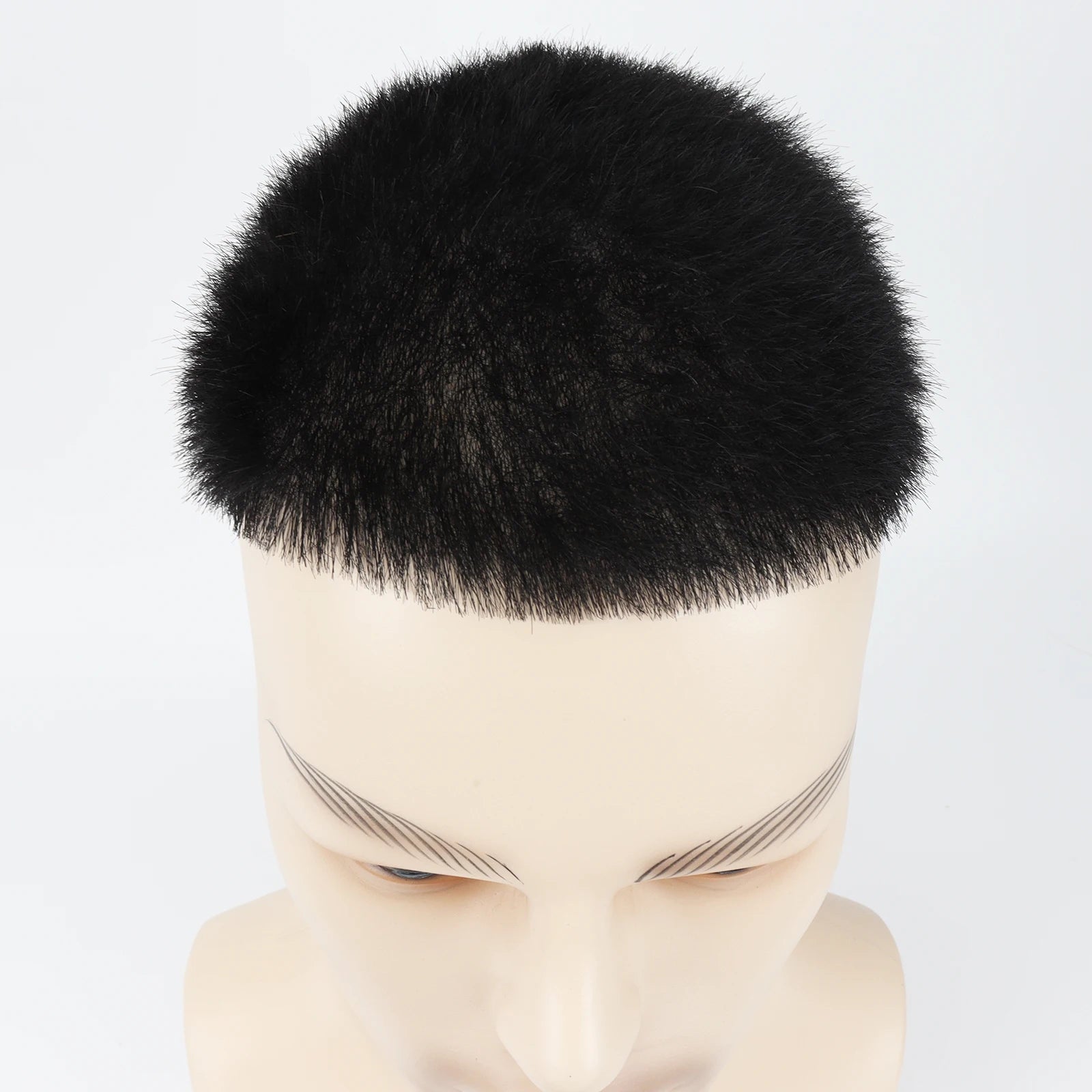 Men Toupee Silk Skin Base  PU Silicone Human Hair Topper V Loop Injected Single Knots 8x10in Short Cut Hair for Salon Stylist