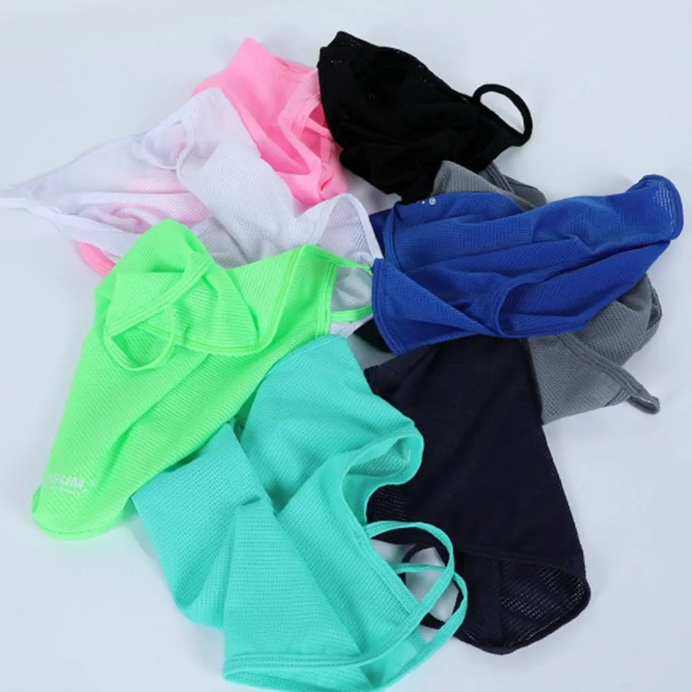Full Face Mask Balaclava Breathable Sun UV Protection Summer Ice Silk Sun Protection Bike Mask Motorcycle Scarf Neck Gaiter