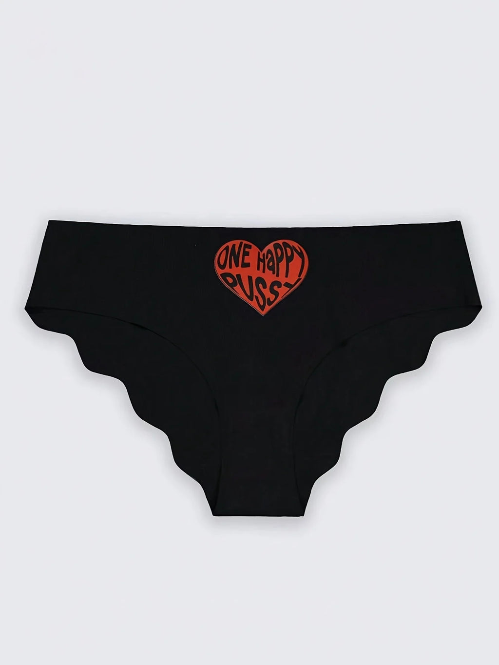 7PCS Black women's panties fashionable heart letter V-shaped sports and fitness triangle briefs mid waist girls' breathable unde