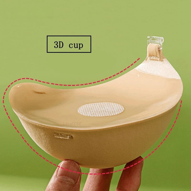 2026 5CM Thick Invisible Bra Push up Backless Sticky Underwear Small Breast Lift Adhesive Wedding Lingerie with Transparent