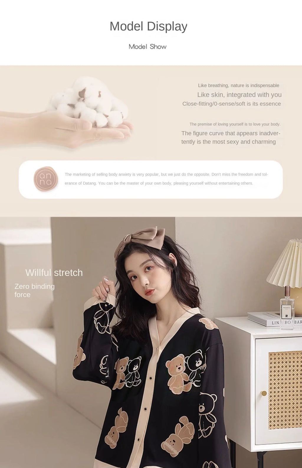 Y2k Women's 100% POLYESTER Pajamas with Cartoon Print Korean Fresh Ins Style Harajuku Lounges 2pcs 2024 New Spring/fall Homewear