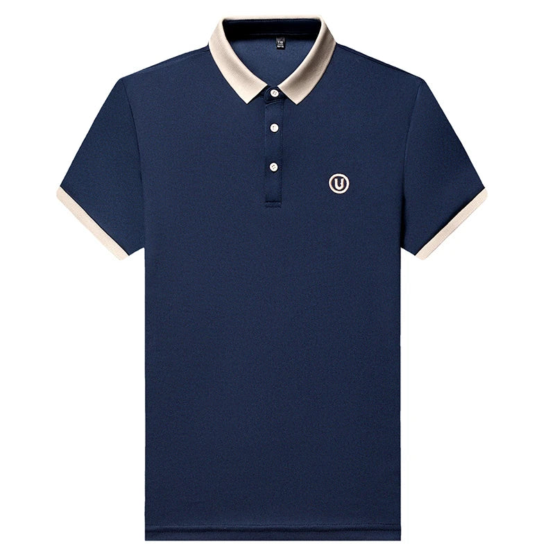 2024 Men's New Embroidered Cotton Business Leisure Short Sleeved POLO Shirt Fashion Short Sleeved Comfortable and Breathable Top