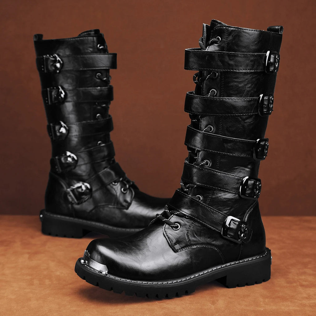 Men's boots four seasons new high-top outdoor casual boots safety protective work boots motorcycle boots plus size outdoor boots