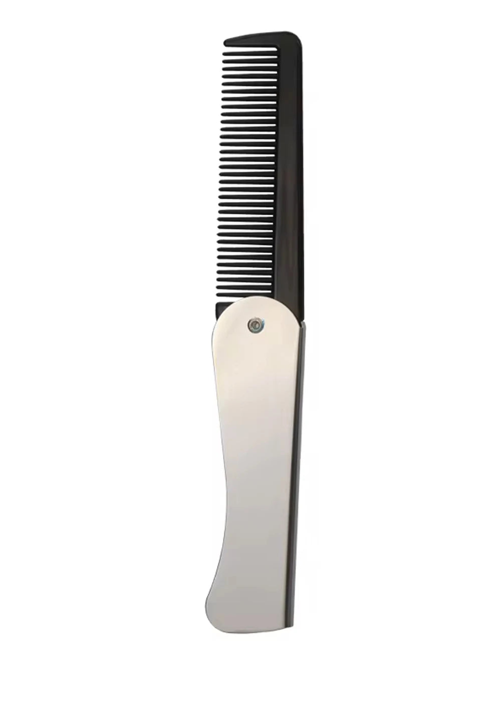 Foldable Anti-Static Steel Pocket Comb – Portable Styling Tool for Men’s Hair, Beards & Real Hair Wigs