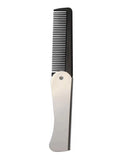 Foldable Anti-Static Steel Pocket Comb – Portable Styling Tool for Men’s Hair, Beards & Real Hair Wigs
